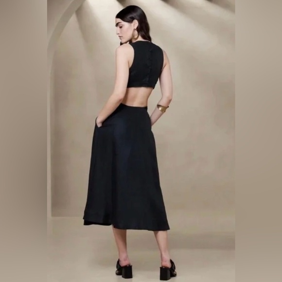 Banana Republic Lina 100% Linen Cutout Midi Dress - Picture 2 of 8